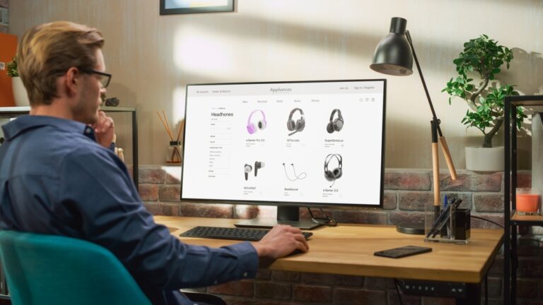 man looking at ecommerce website